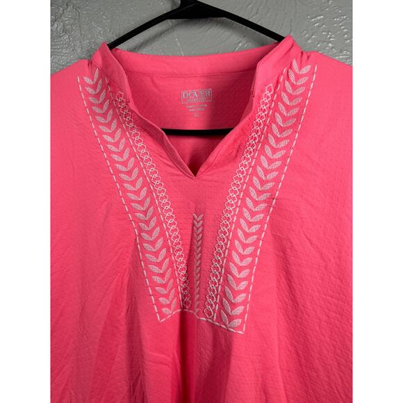 Dover Saddlery CoolBlast® 100 Ladies’ Notch-V Long Sleeve Coral Top Size XL - Picture 2 of 6